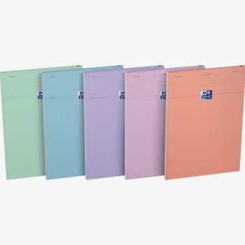 Bloc OXFORD SMART 80 feuilles, format A4, quadrillé 5x5, coloris pastel assortis