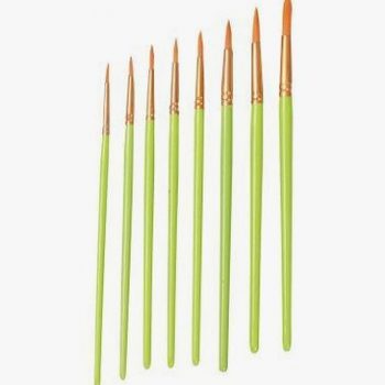 Pack of 10 round synthetic brushes size 14