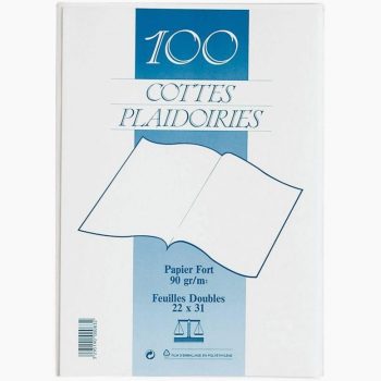 Pack of 100 white 90gsm court file jackets