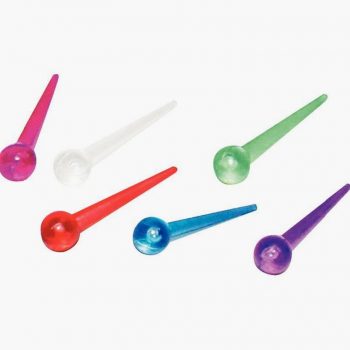 Pack of 500 assorted color plastic pins, 15 mm length