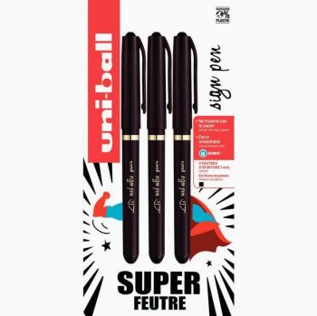 Pack of 3 Black Sign Pen Rollers