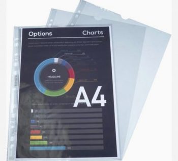 Pack of 50 Smooth PP Punched Pockets Quick Doc A4 Crystal by Exacompta
