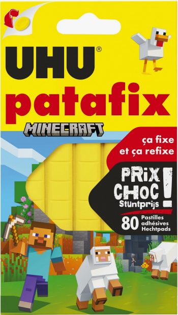 80 Adhesive Pads Patafix Yellow Minecraft Theme by UHU