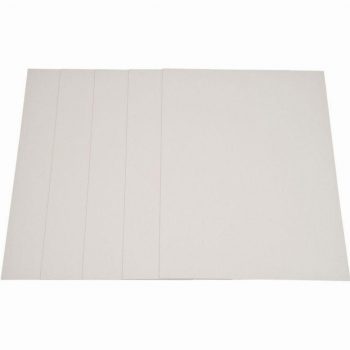 Paquet de 5 feuilles de carton épais, 2 côtés gris, format 60 x 80 cm, 1230 g épaisseur 2 mm