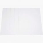 Paquet de 5 feuilles de carton épais, 2 côtés blancs, format 50 x 65 cm, 1005 g épaisseur 1,5 mm