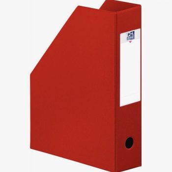 Boite de classement en PVC à pan coupé dos 7 cm rouge