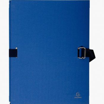 Paquet de 5 chemises à dos extensible, carton recouvert de papier toilé, bleu foncé