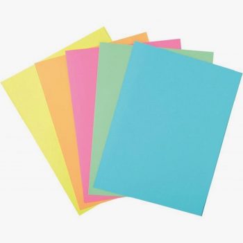 Pack of 100 single-flap folders, 160gsm, 24x32 cm, assorted pastel colors