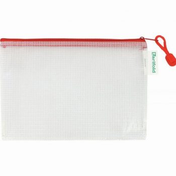 Pochette à zip A5 paysage rouge