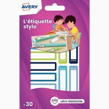 30 pen labels blue/green - 50x10 mm