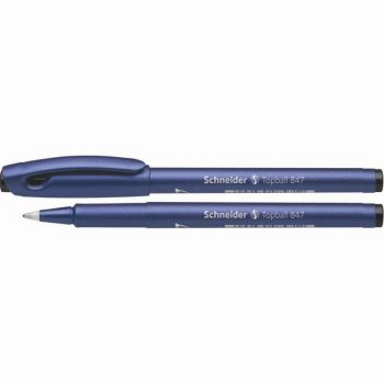 Schneider Topball 847 Liquid Ink Roller Pen, 0.5mm Conical Tip, Black