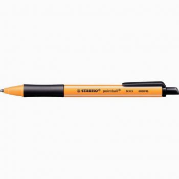 Retractable Ballpoint Pen Pointball Medium Tip Black