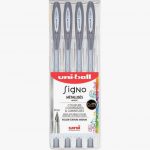 Set of 4 Uni-ball Signo Argent Gel Ink Pens