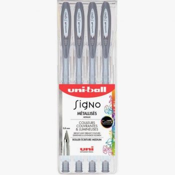 Set of 4 Uni-ball Signo Argent Gel Ink Pens