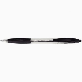 Set of 12 Bic Atlantis Classic Retractable Black Pens