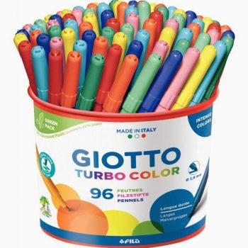 Set of 96 Medium Tip Felt Pens in 12 Assorted Colors