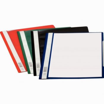 Paquet de 25 chemises de présentation à lamelle, pour feuilles perforées format A4 : 21x29,7 cm. noir