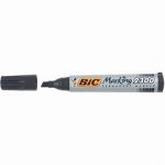 Set of 12 Black Permanent Markers with Chisel Tip