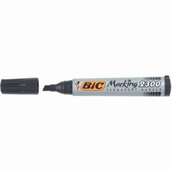 Set of 12 Black Permanent Markers with Chisel Tip