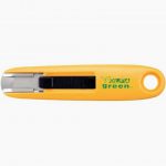 Ouvre carton de sécurité de poche Lame auto rétractable de forme trapézoidale petit modèle 12,5 mm