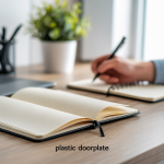 plaque-porte-orange-bloc-plastique-en-a4-229973-1