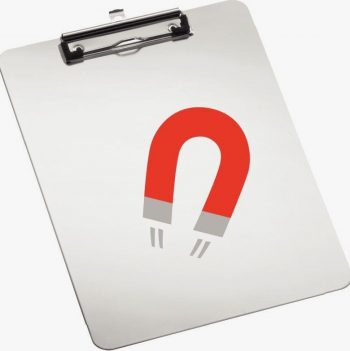 Plaque porte bloc en aluminium aimanté format A4