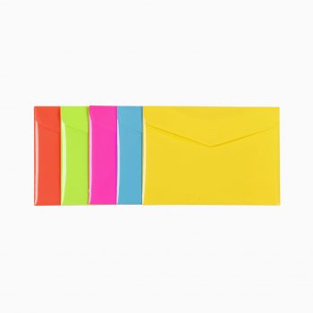 Enveloppes plate A5 Happy Fluo assortis