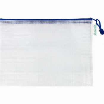 Pochette à zip A4 paysage bleu