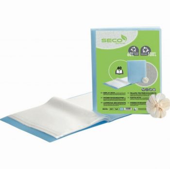 Eco-Friendly Translucent Blue Document Holder, 80 Pockets