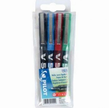 4 rollers V5 pointe fine 0,5mm coloris assortis Pilot