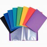 Set of 20 polypro document protectors, 40 pockets, 11x15 cm, assorted colors