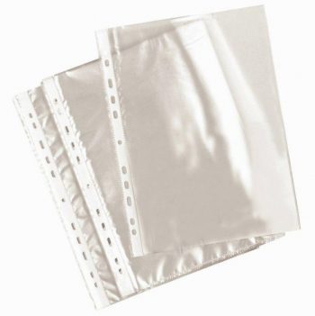 Sachet de 100 pochettes perforées en polypropylène lisse 5/100ème format A4 à classer