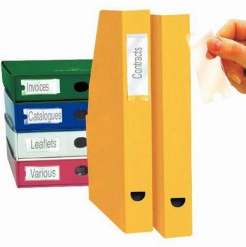 Blister de 6 porte-étiquettes adhésives en polypropylène format 55x102 mm