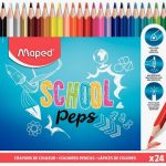 Set of 24 School'Peps Colored Pencils in a Pouch