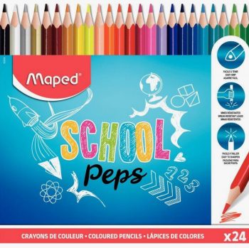 Set of 24 School'Peps Colored Pencils in a Pouch