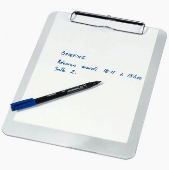 Plaque porte bloc cristal incolore pour format A4