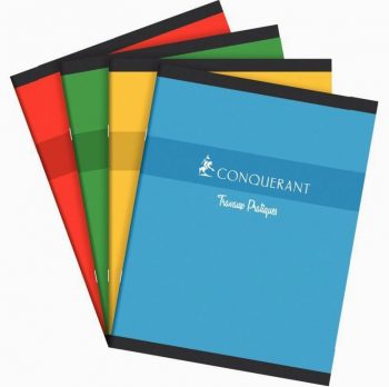 Assorted Color Conquerant Practical Exercise Notebook 96 Sheets 70g/90g 17 x 22 cm Seyes / Plain White