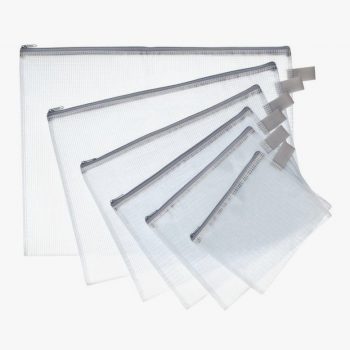 Reinforced Semi-Transparent PVC Zipper Pouch, 22x29 cm