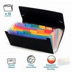 Trieur chèque extensible Rainbow Class, 12 compartiments