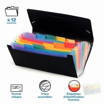 Trieur chèque extensible Rainbow Class, 12 compartiments