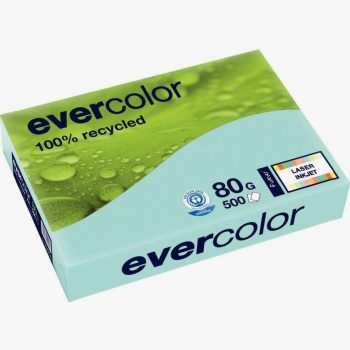 Pack of 500 sheets A4 light blue recycled paper 80gsm EVERCOLOR