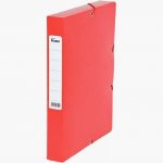 Textured cardboard filing box, 40 mm spine, red color