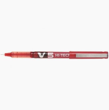 Pilot V5 Hi-Tecpoint Fine Tip 0.5mm Red Roller Pen