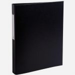 Classeur rembordé en polypropylène 4 anneaux ronds diamètre 25 mm coloris noir
