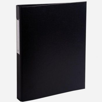 Classeur rembordé en polypropylène 4 anneaux ronds diamètre 25 mm coloris noir