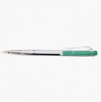 Retractable Ballpoint Pen with Transparent Green Barrel