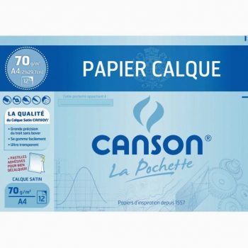 Set of 12 Satin Tracing Paper Sheets A4, 70gsm