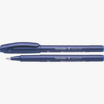 Schneider Topball 847 Liquid Ink Roller Pen, 0.5mm Conical Tip, Blue