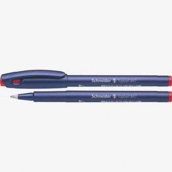 Schneider Topball 847 Liquid Ink Rollerball Pen, 0.5mm Conical Tip, Red
