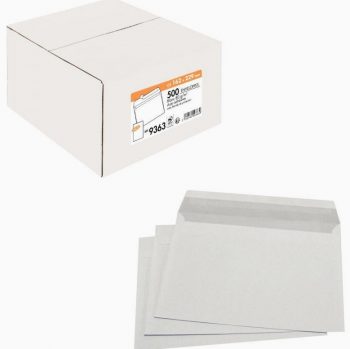 Box of 500 white C5 envelopes 162x229mm 80gsm peel and seal